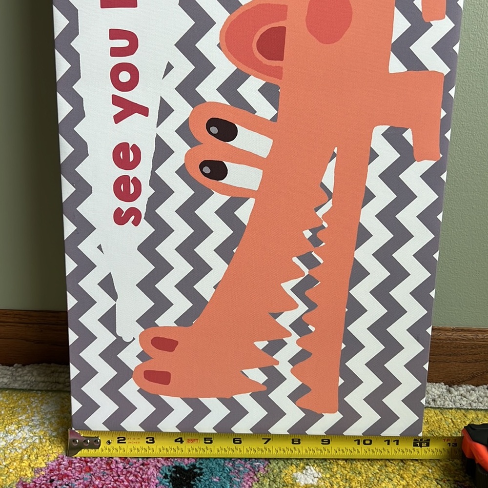 See You Later Alligator Wall Art - Coral & Gray - 36"x12"x1.5" - Picture 4 of 7